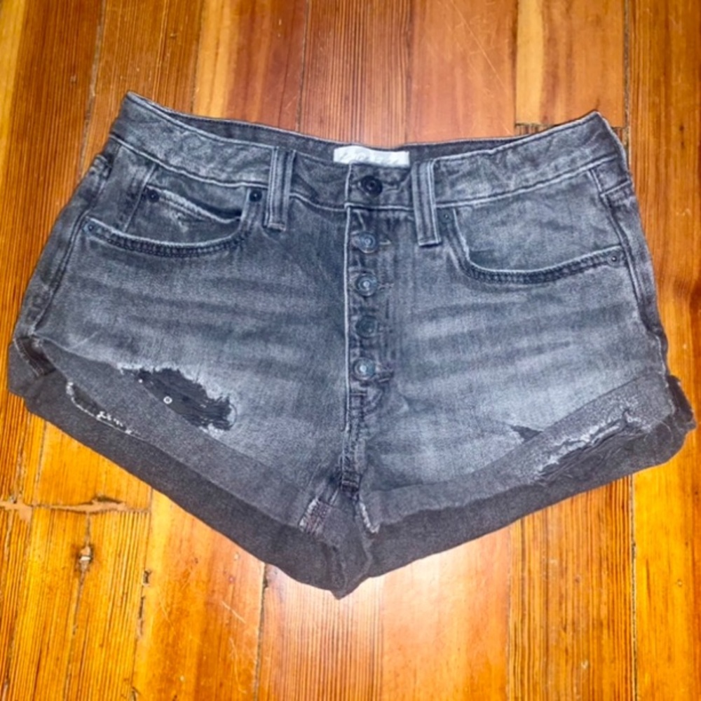Free People Romeo Rolled Cut Off High Rise Shorts Distressed Ripped Butt… - Picture 5 of 7